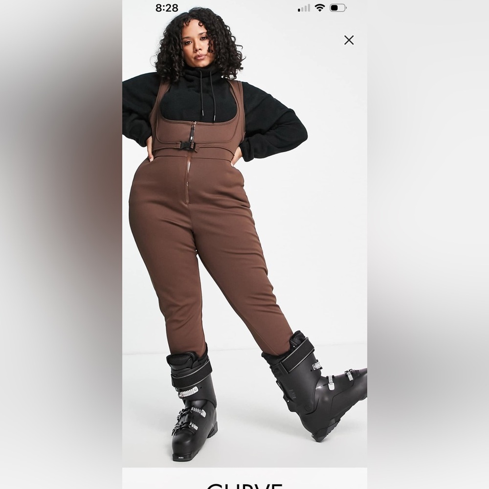 Chocolate brown ski bib